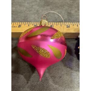 Czech Republic christmas ornament glass pink gold